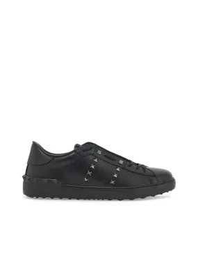 Open Rockstud Untitled Leather Sneakers