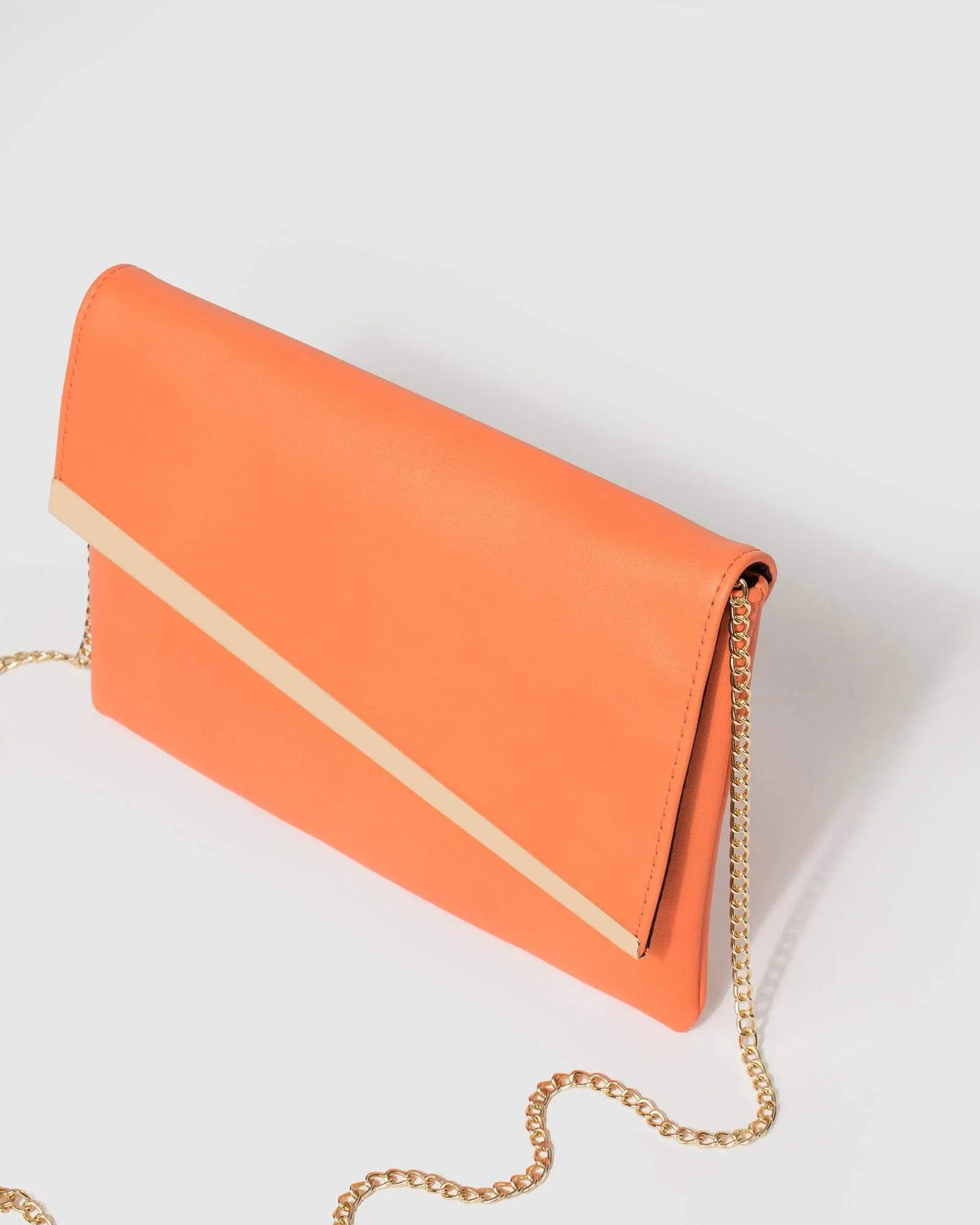 Orange Zaara Clutch Bag
