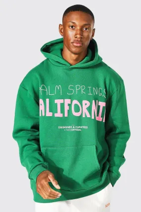 Oversized California Puff Print Hoodie