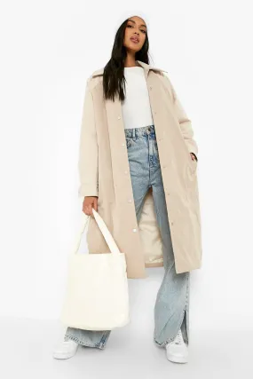 Padded Contrast Trench Coat