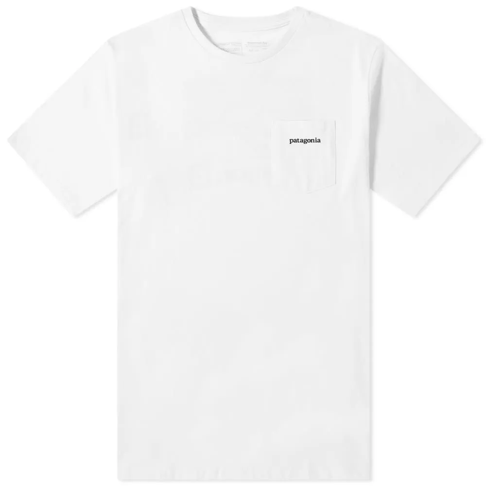 Patagonia Line Logo Ridge Pocket Responsibili-TeeWhite