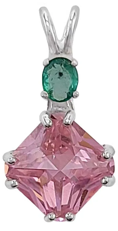 Pink Garnet Mini Magician Stone? with Oval Cut Emerald