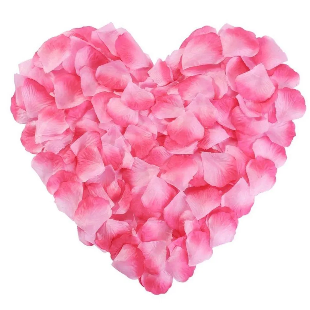 Pink Rose Petals Silk Flower Fake for Romantic Wedding Proposal Decorations for Valentines Day (Pink)