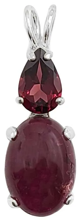 Pink Tourmaline with Pear Cut Rhodolite Garnet Special 3