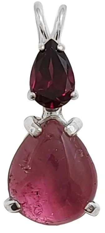 Pink Tourmaline with Pear Cut Rhodolite Garnet Special 3