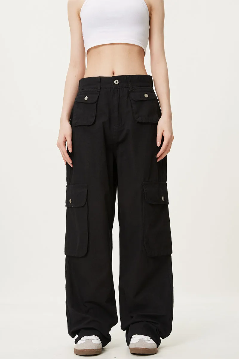 Pocketed Cargo Straight-Leg Pants