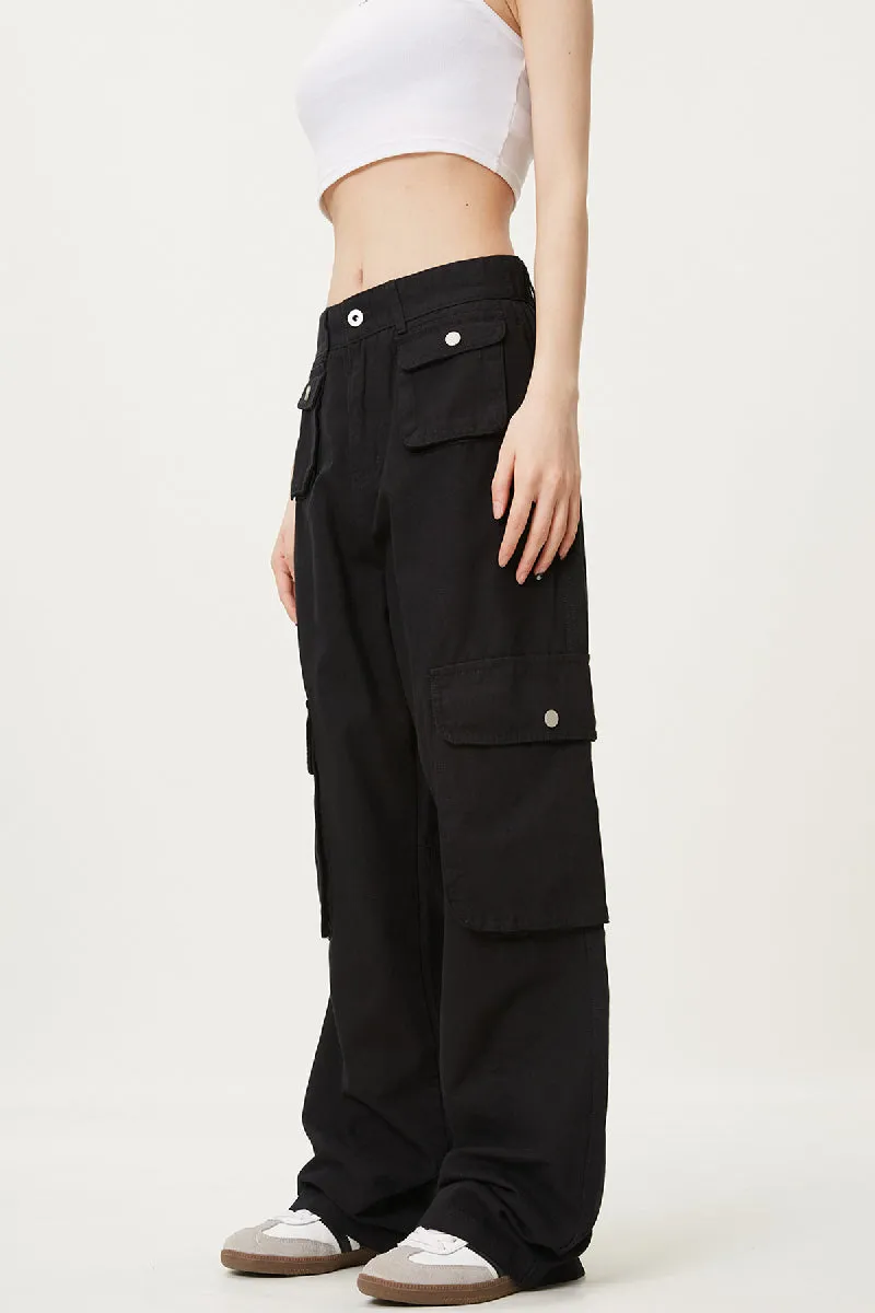 Pocketed Cargo Straight-Leg Pants