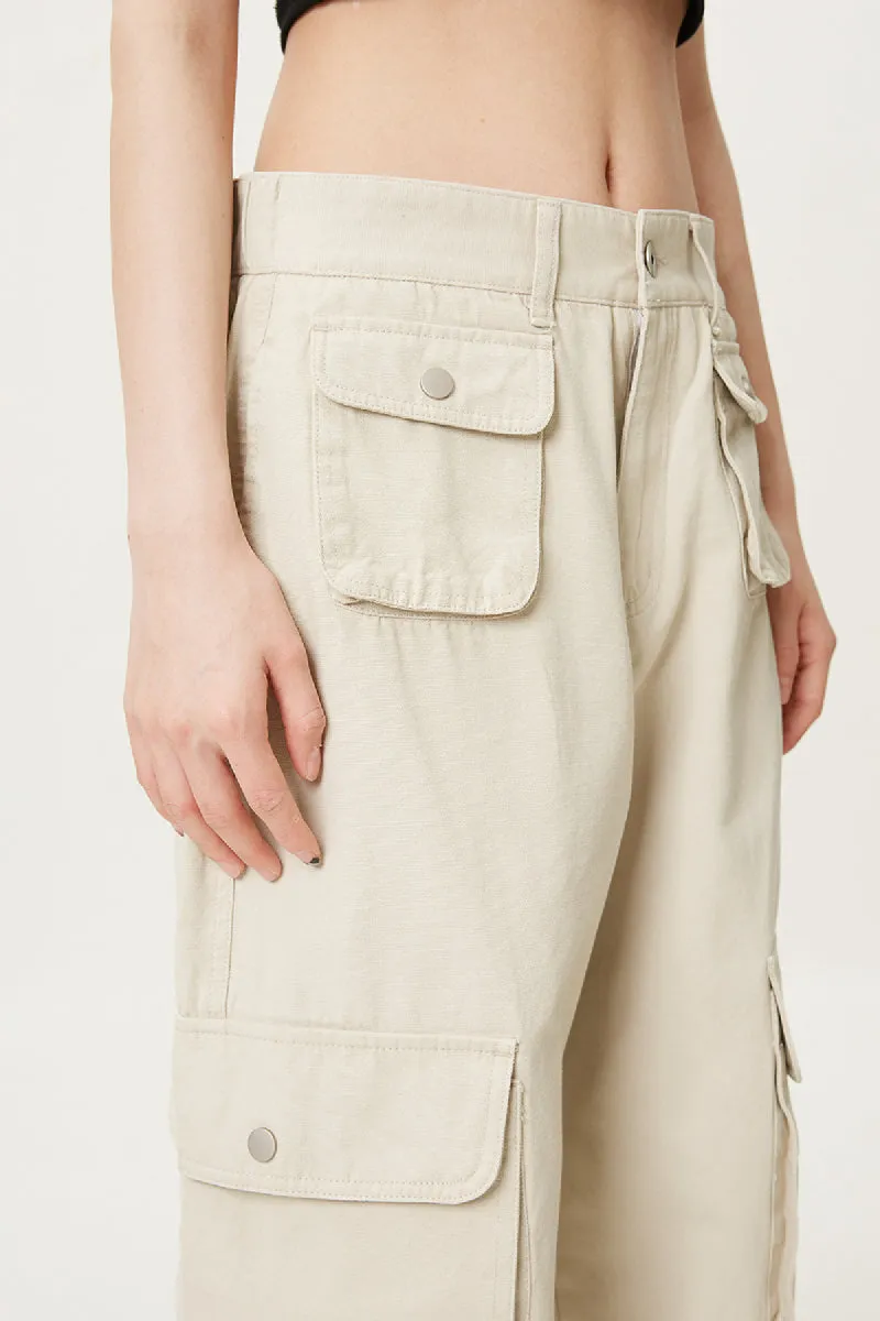 Pocketed Cargo Straight-Leg Pants