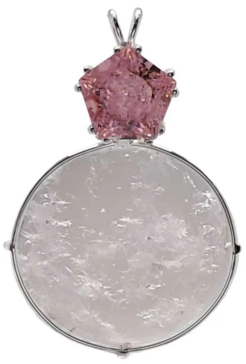 Pollucite with Star of Venus?  Cut Pink Garnet