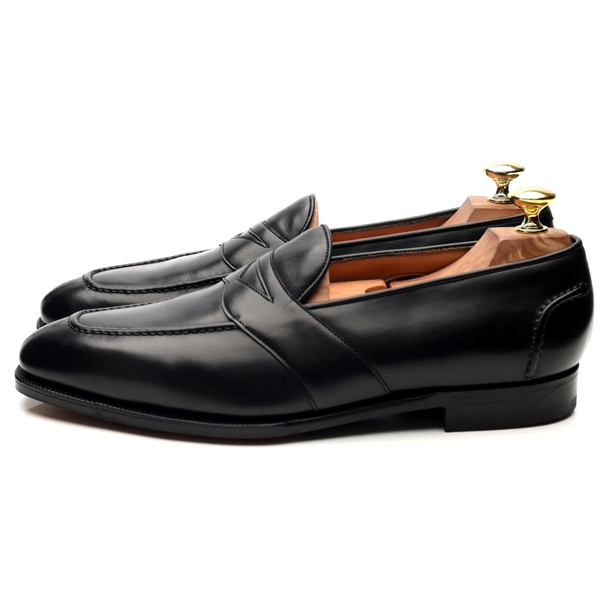 Ralph Lauren Black Leather Split Toe Loafers UK 7.5