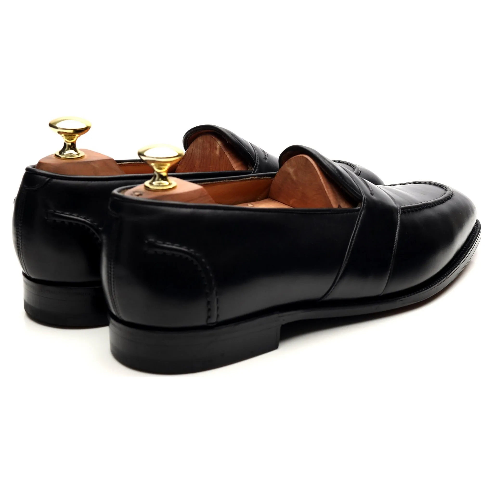 Ralph Lauren Black Leather Split Toe Loafers UK 7.5