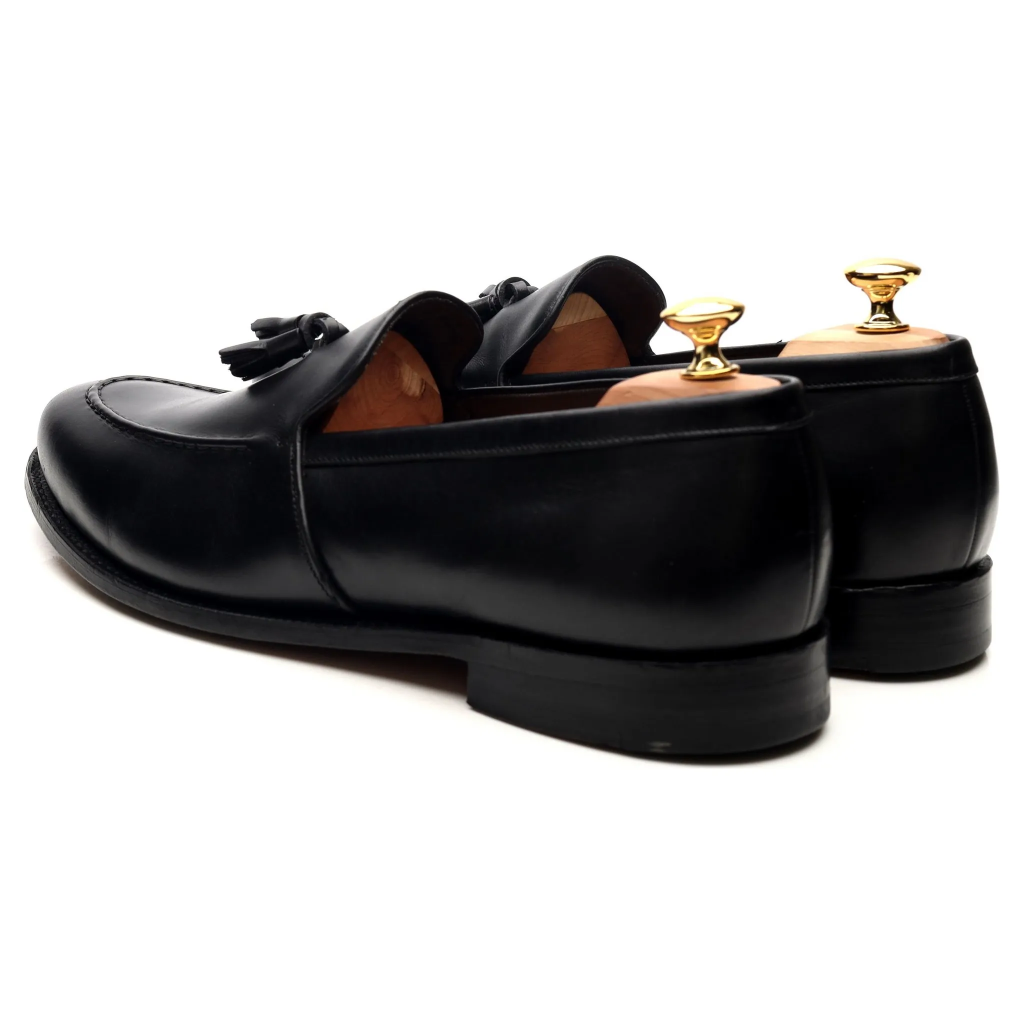 'Ramsden' Black Leather Tassel Loafers UK 11 F