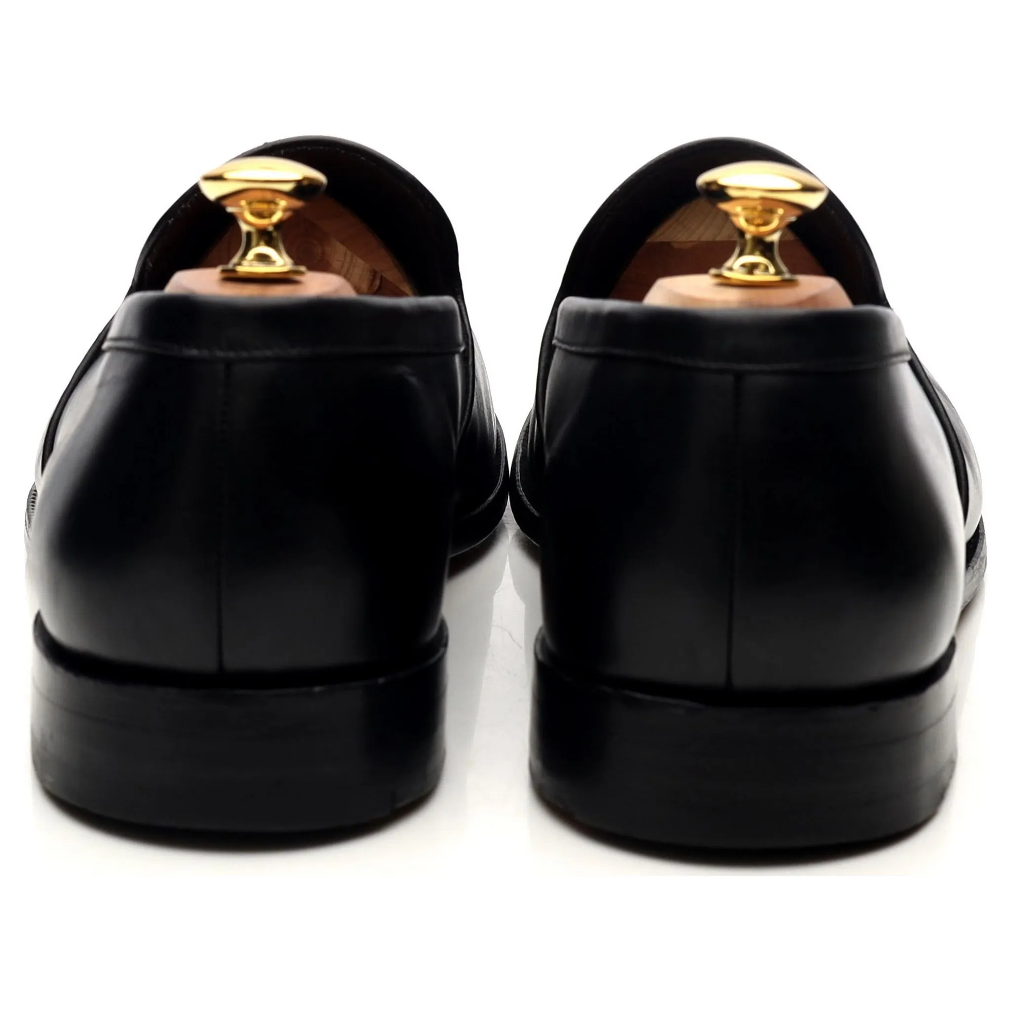 'Ramsden' Black Leather Tassel Loafers UK 11 F