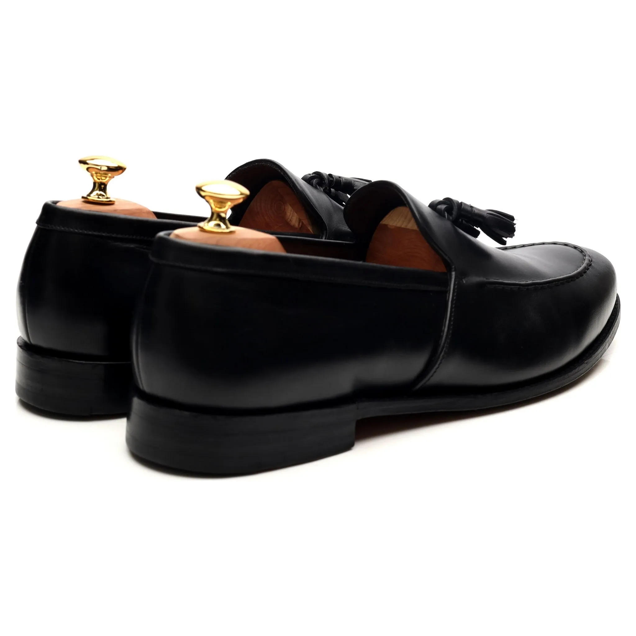 'Ramsden' Black Leather Tassel Loafers UK 11 F