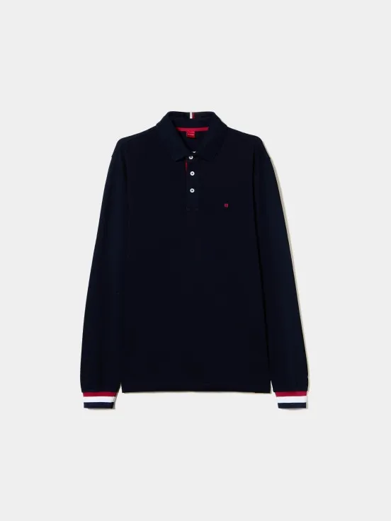 Regular fit long sleeve polo