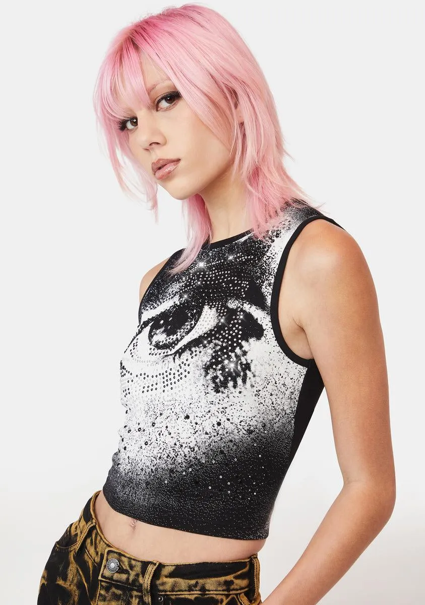 Retina Diamante Crop Tank-