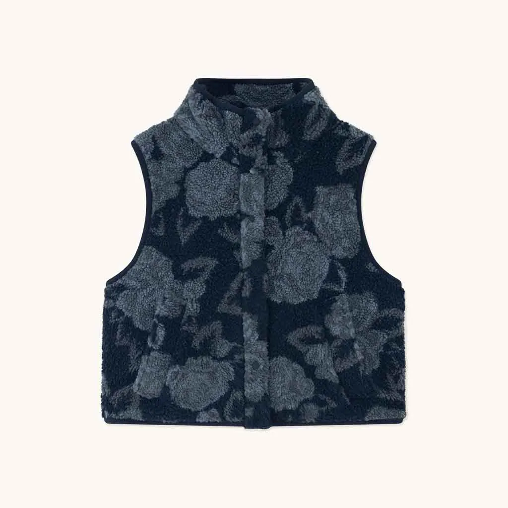 Roses Sherpa Vest - Blue