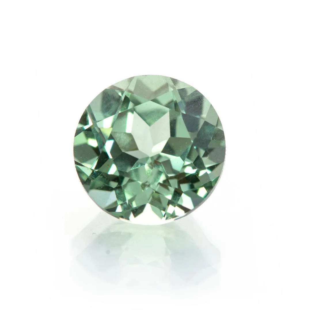 Round Cut Lab Created Green Sapphire Gemstone