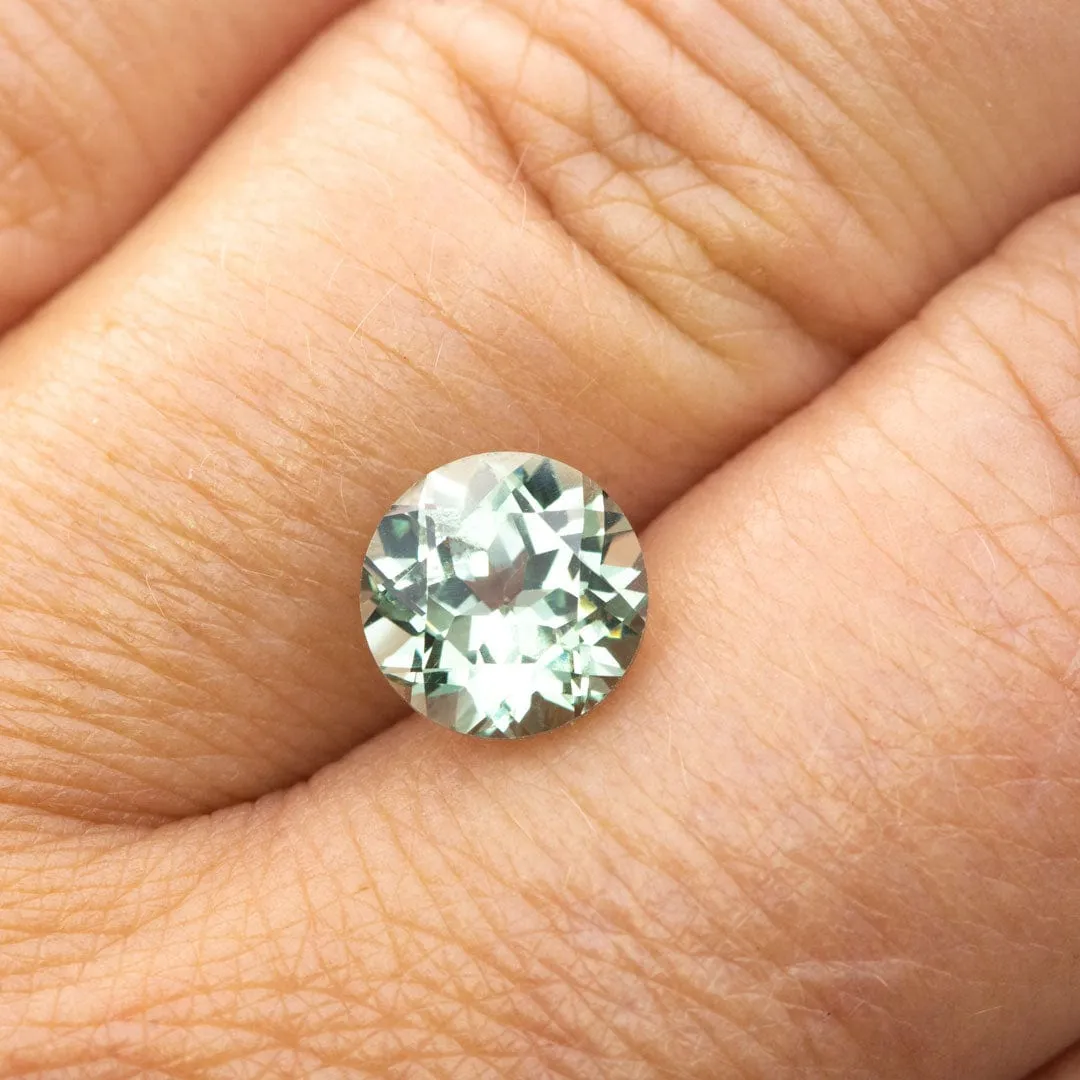 Round Cut Lab Created Green Sapphire Gemstone