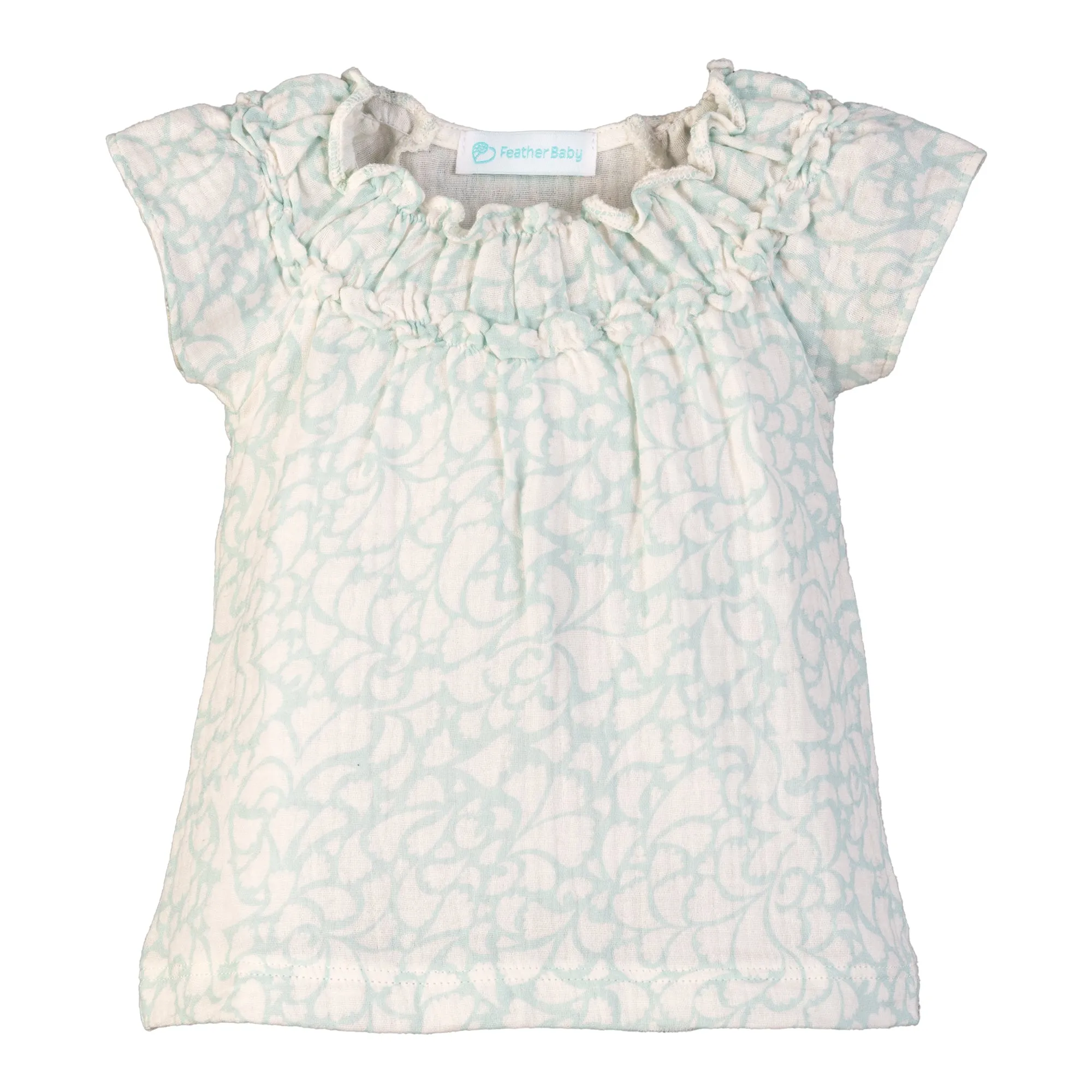 Ruched Tunic + Short - Aqua Angel's Trumpets