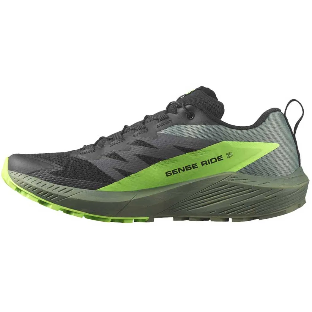 Salomon Sense Ride 5 Trail Runner Black/ Laurel Wreath/ Green Gecko (Men's)