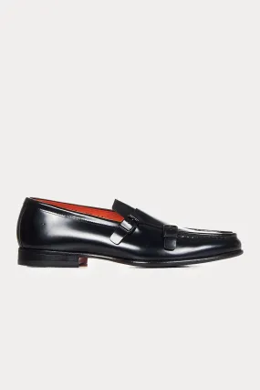 Santoni ift Tokal Deri Loafer Ayakkab