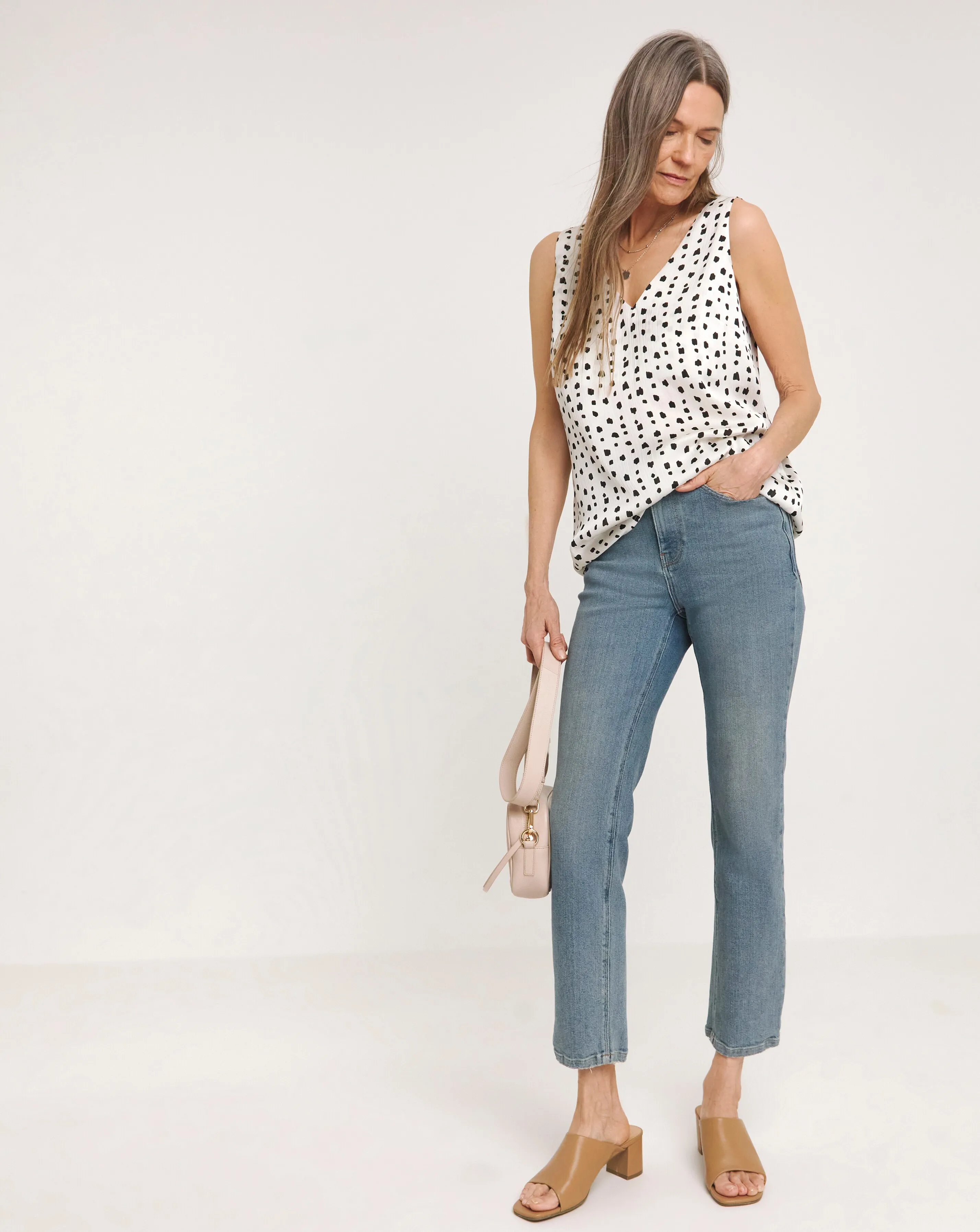 Satin V Neck Vest Top
