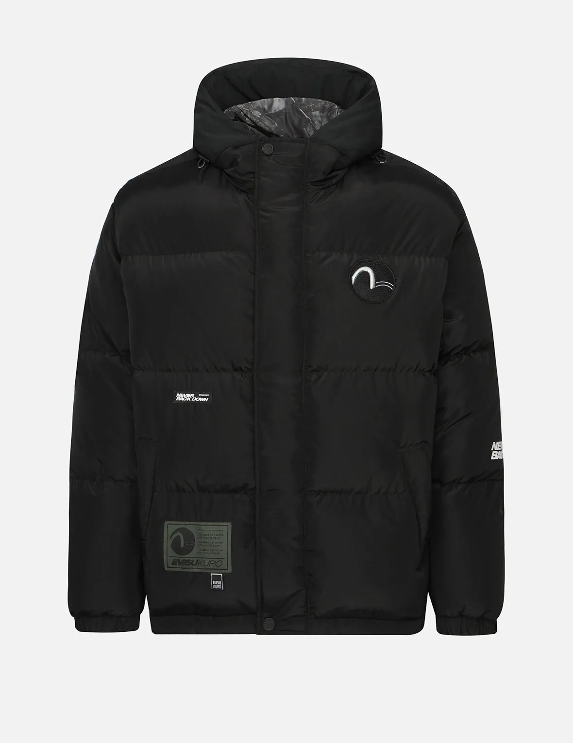 Seagull Patch Hooded Down Jacket