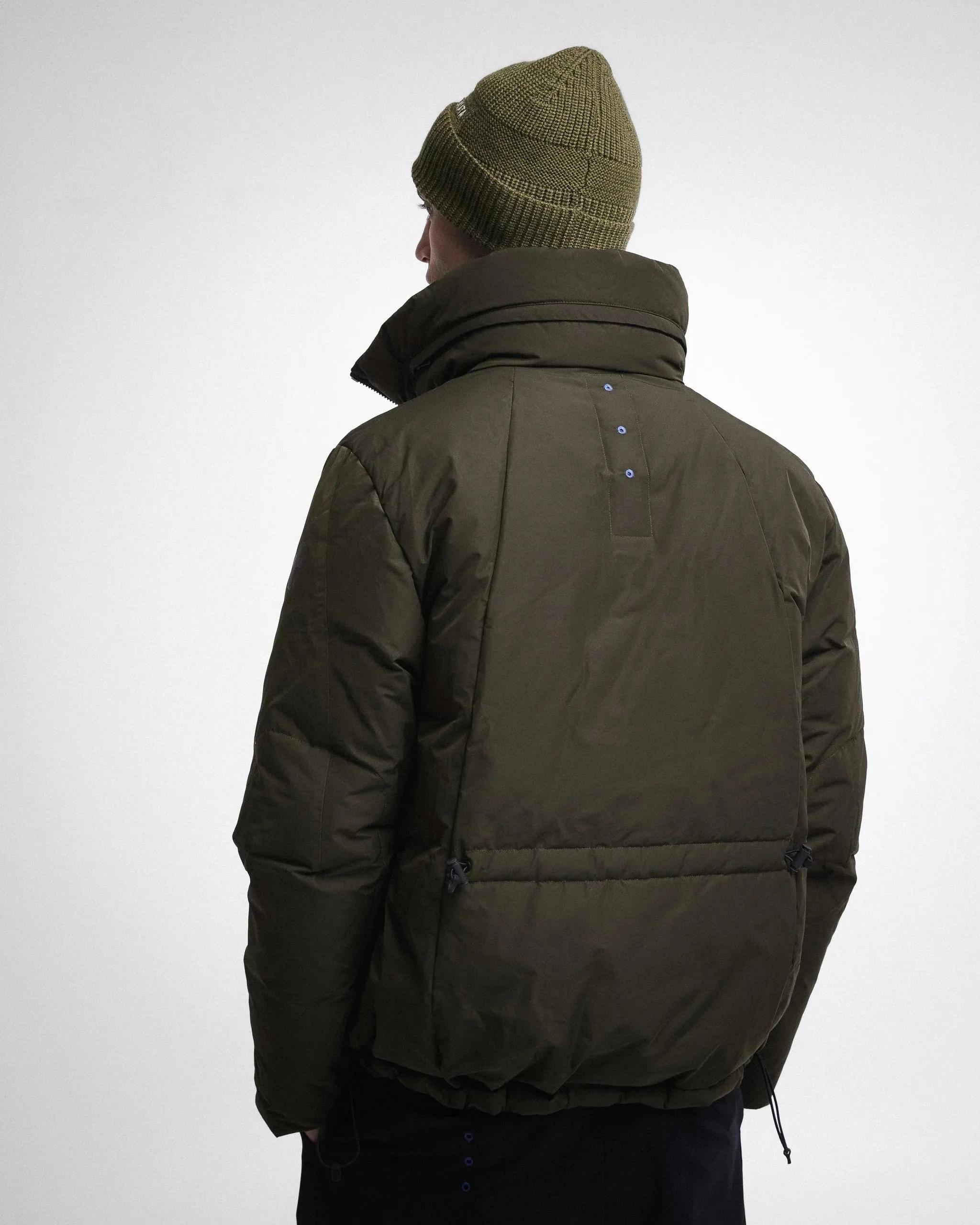 Short Nylon Down Jacket Khaki PR426717