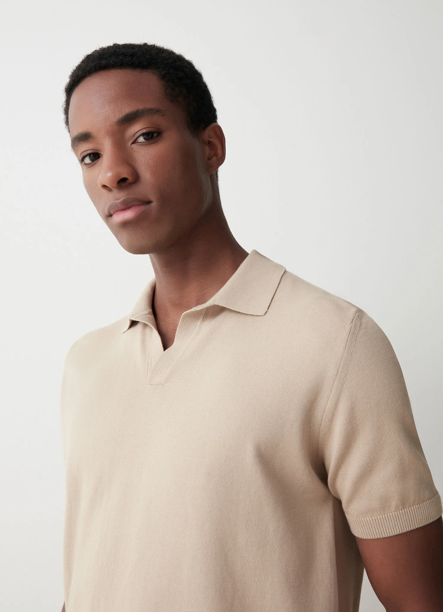 Stockinette stitch polo-shirt-