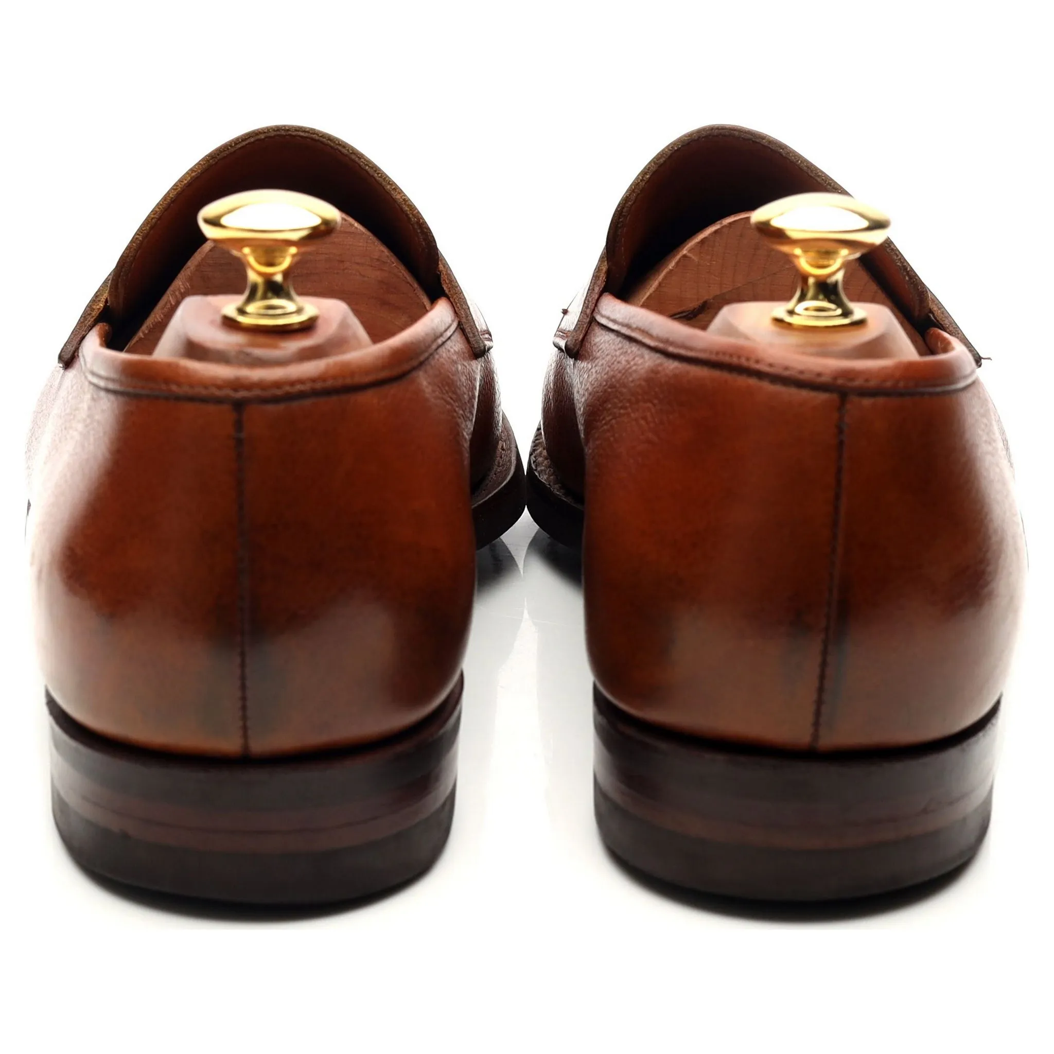 'Stoke' Tan Brown Leather Penny Loafers UK 9 EE