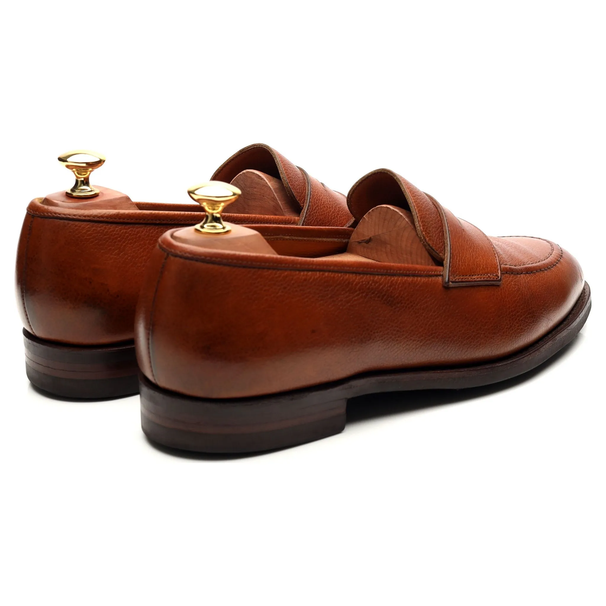 'Stoke' Tan Brown Leather Penny Loafers UK 9 EE