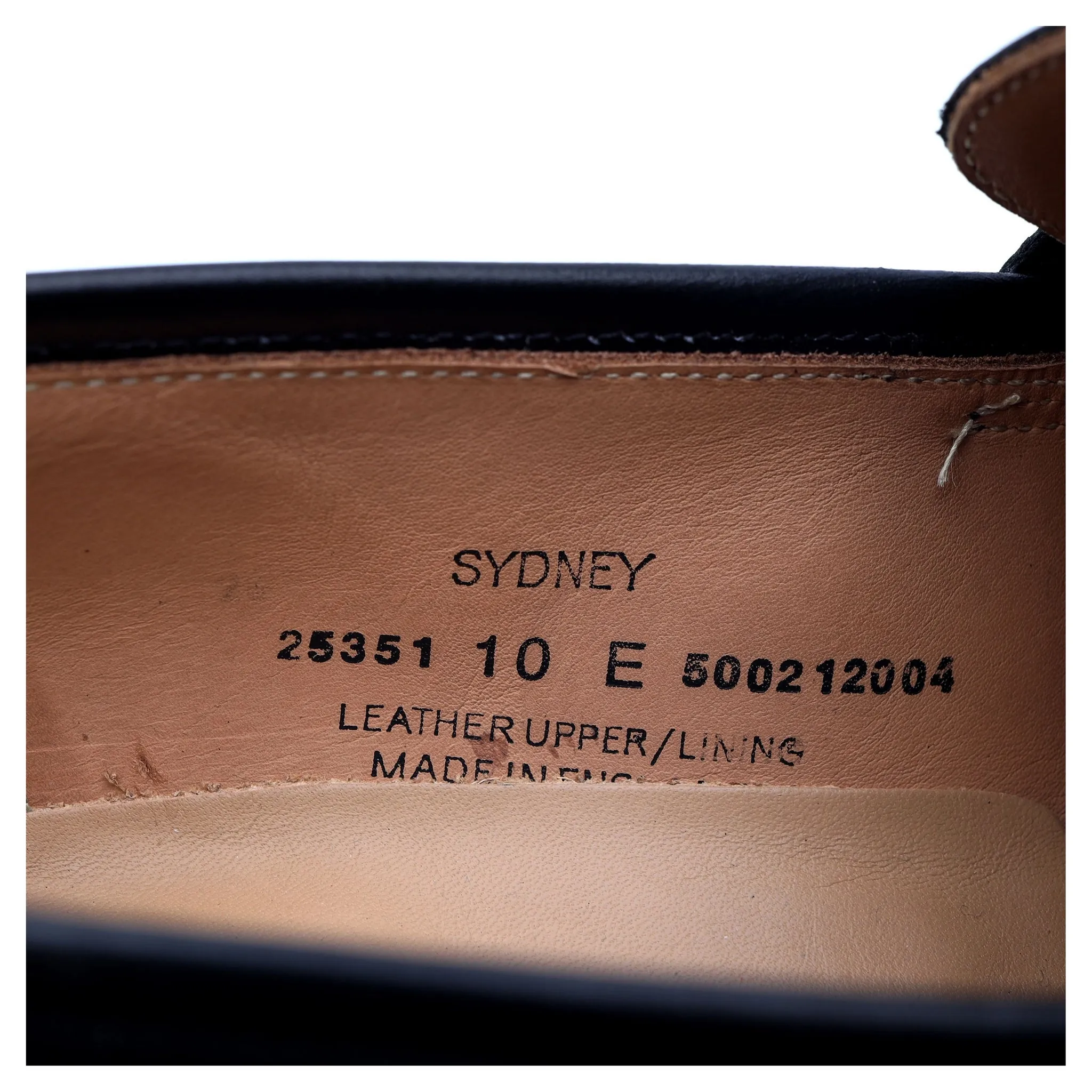 'Sydney' Black Leather Loafers UK 10 E