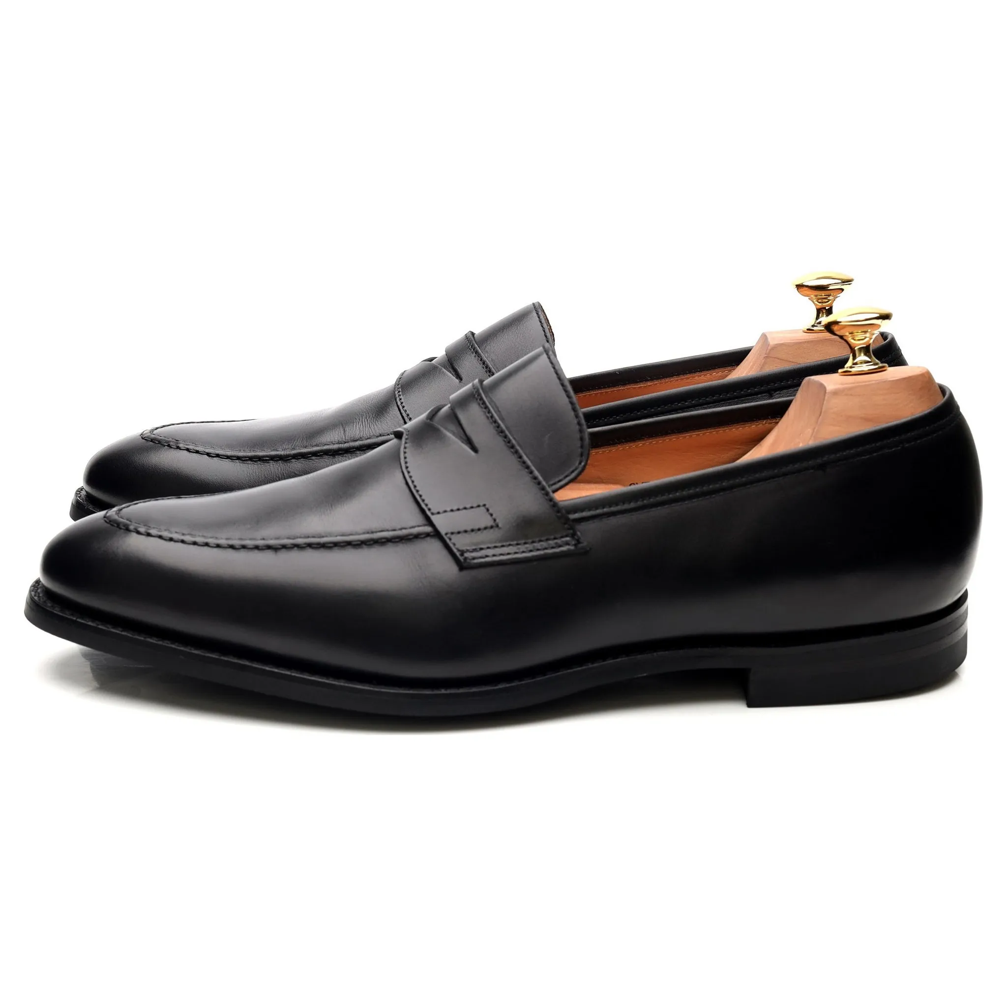 'Sydney' Black Leather Loafers UK 10 E