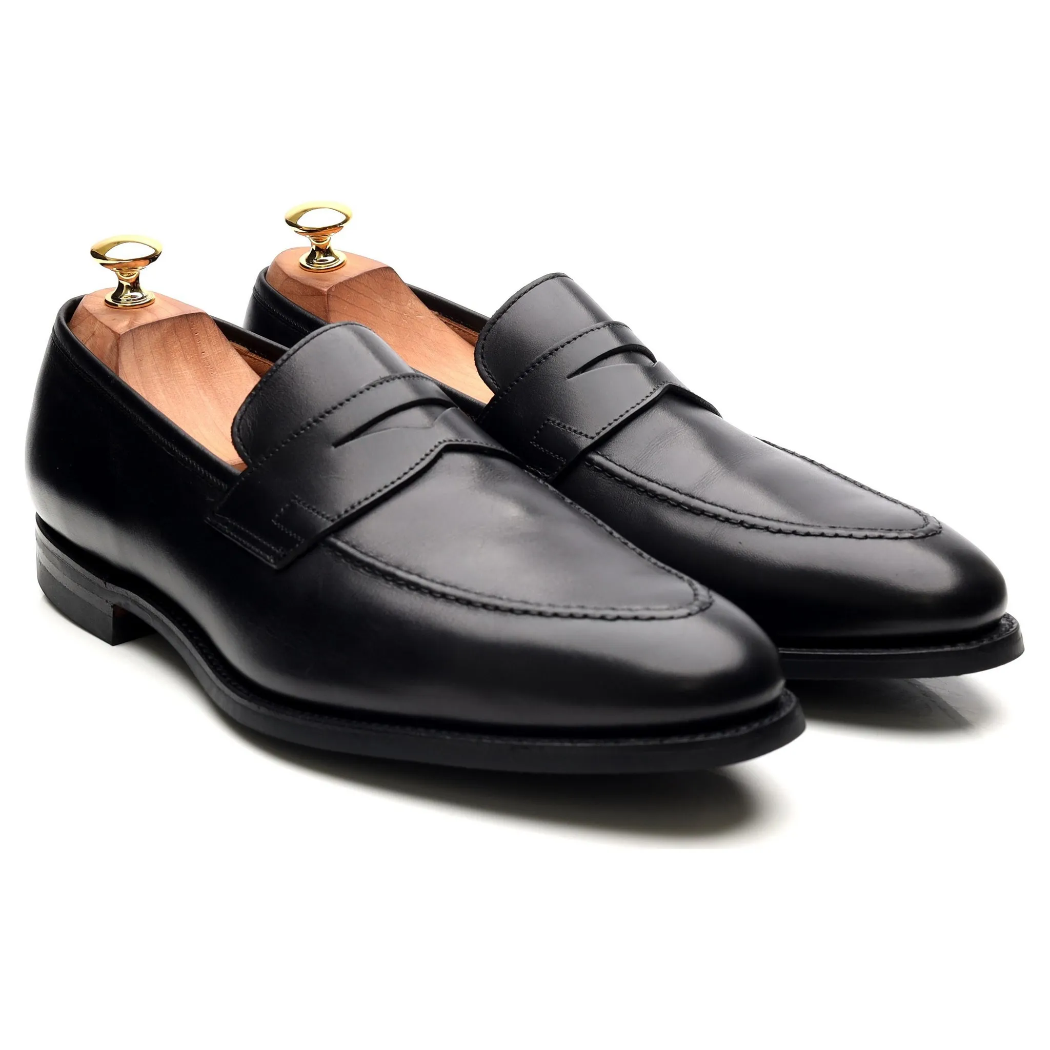 'Sydney' Black Leather Loafers UK 10 E