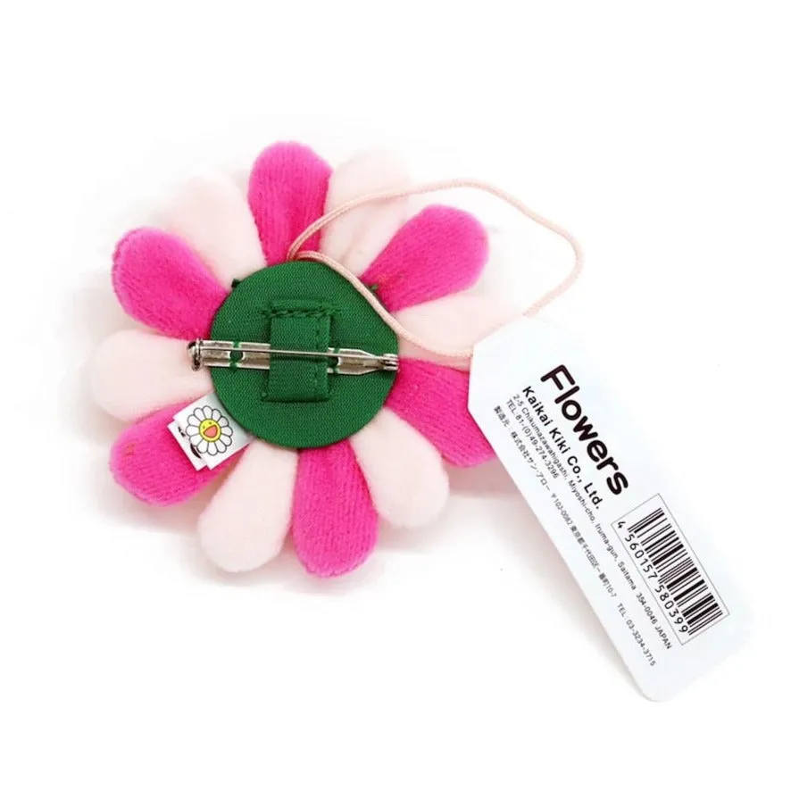 Takashi Murakami Kaikai Kiki Flower Plush Badge/Keychain/Pin Pink