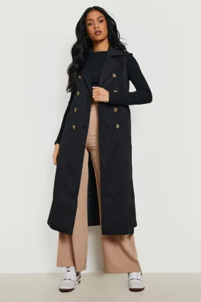 Tall Sleeveless Belted Trench