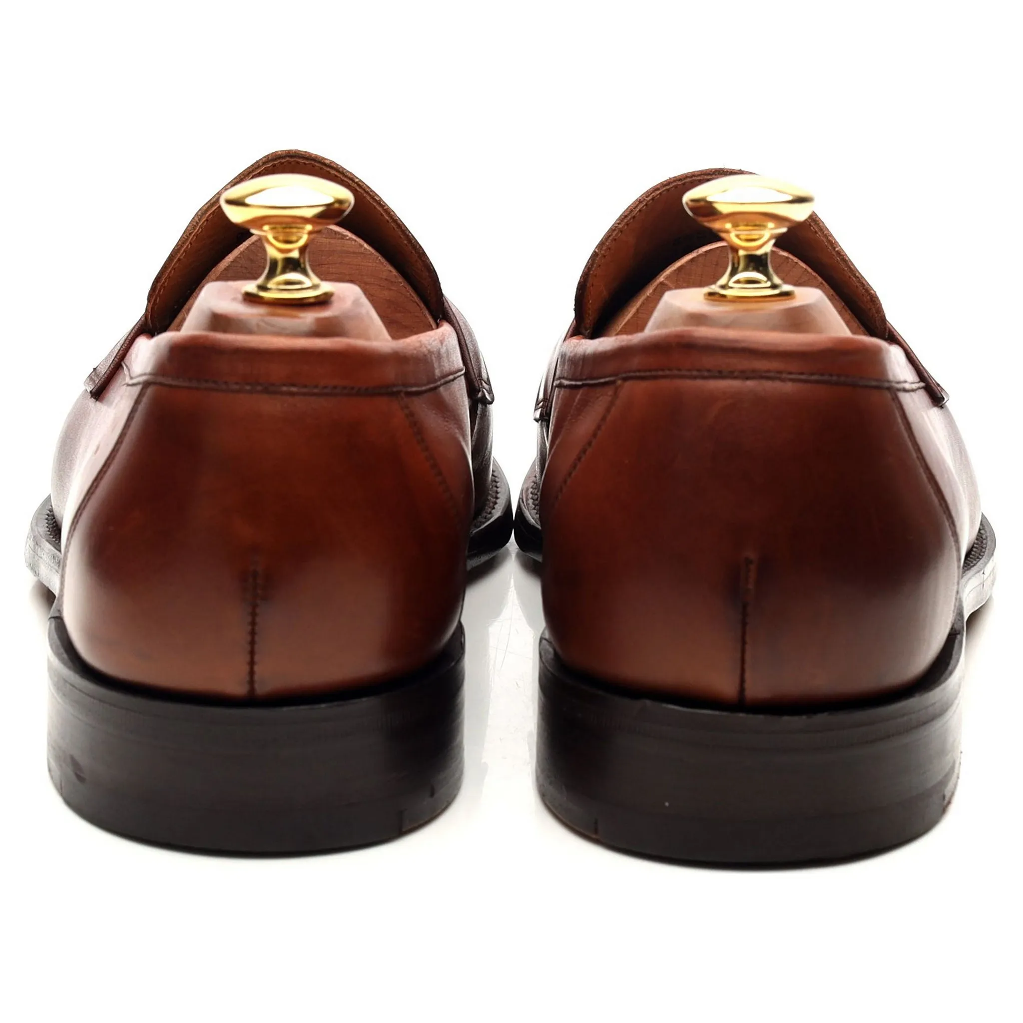 Tan Brown Leather Loafers UK 9 F