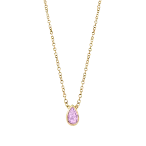 Teardrop Necklace - Pink Tourmaline / 14k Yellow Gold