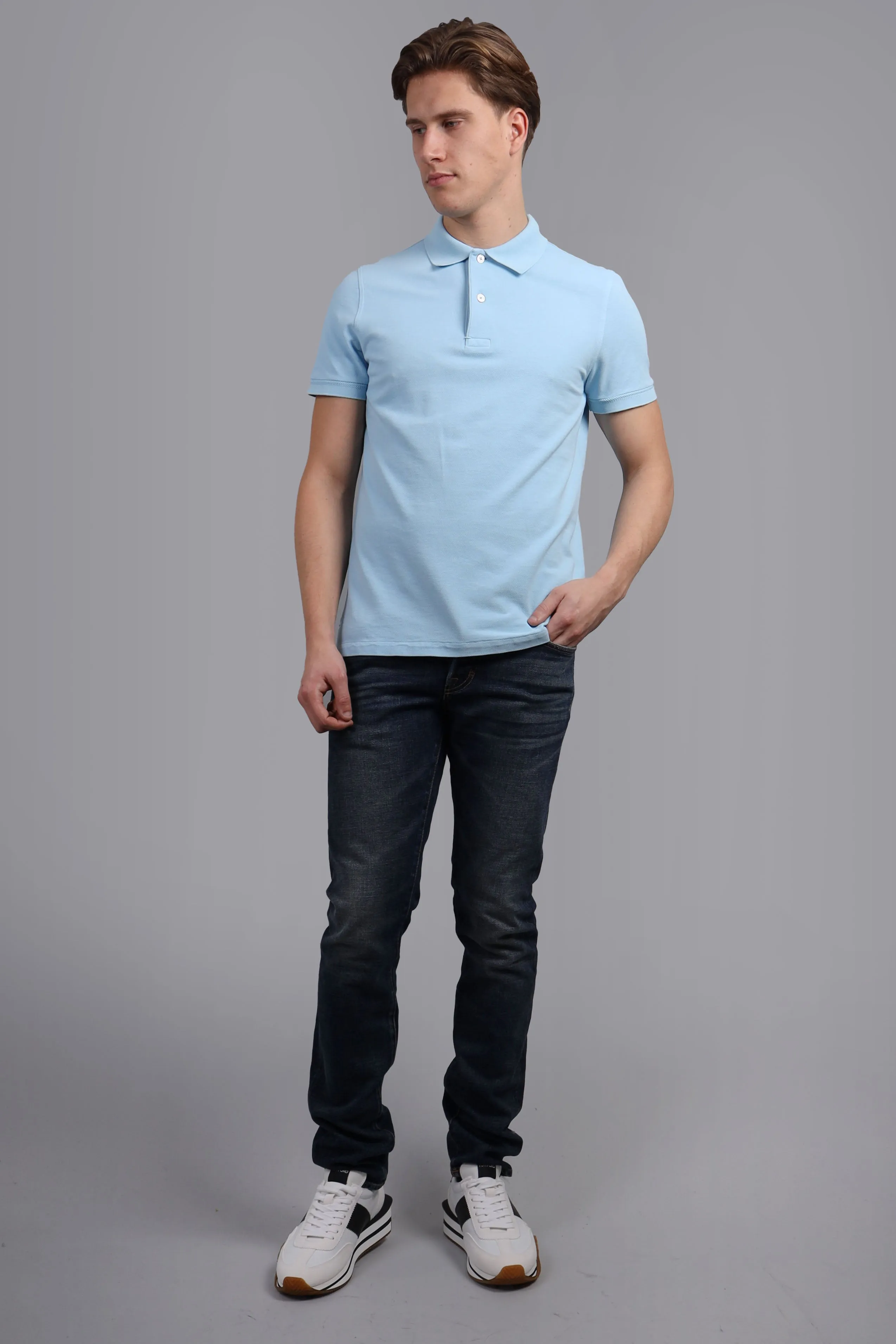 Tennis Piquet Light Blue