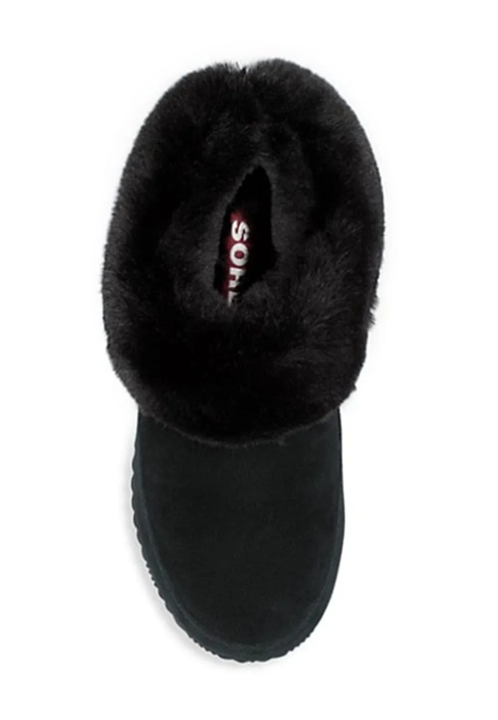 The Faux Fur Trim Slippers in Black