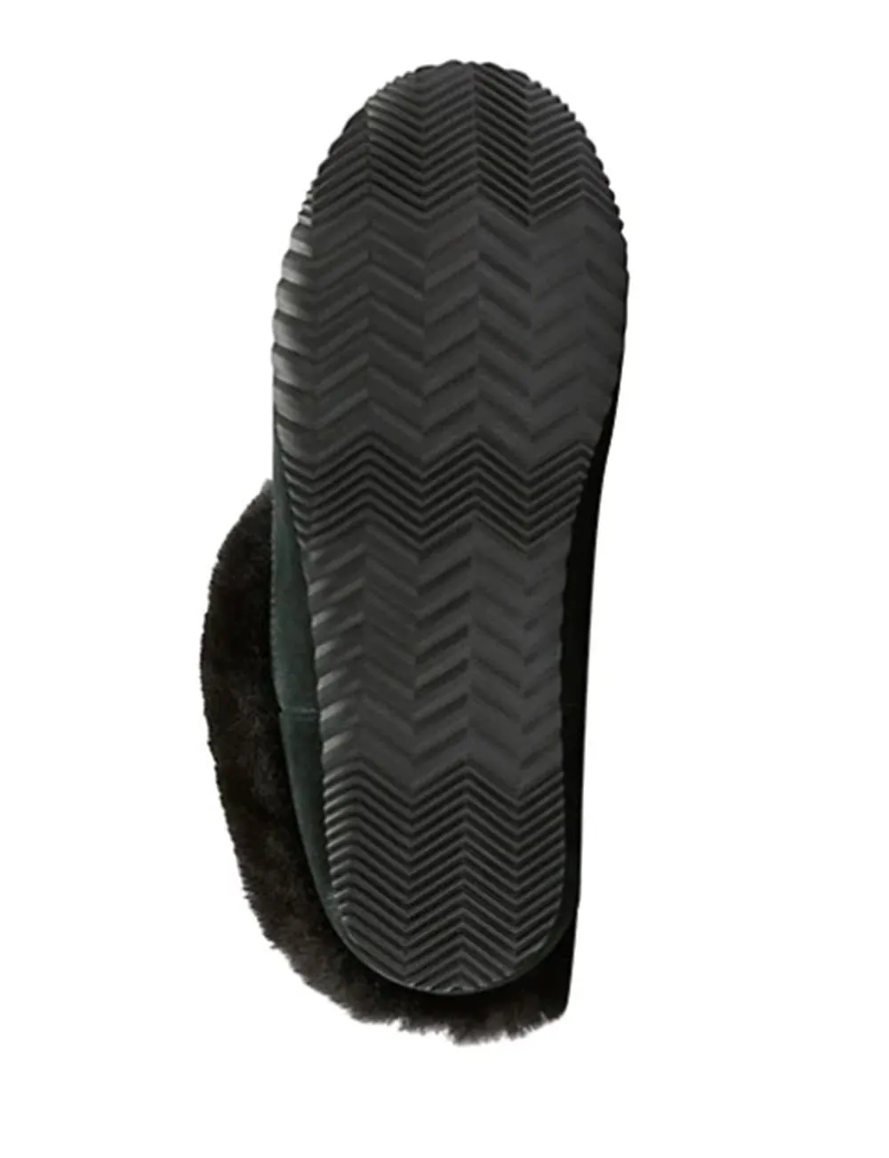 The Faux Fur Trim Slippers in Black