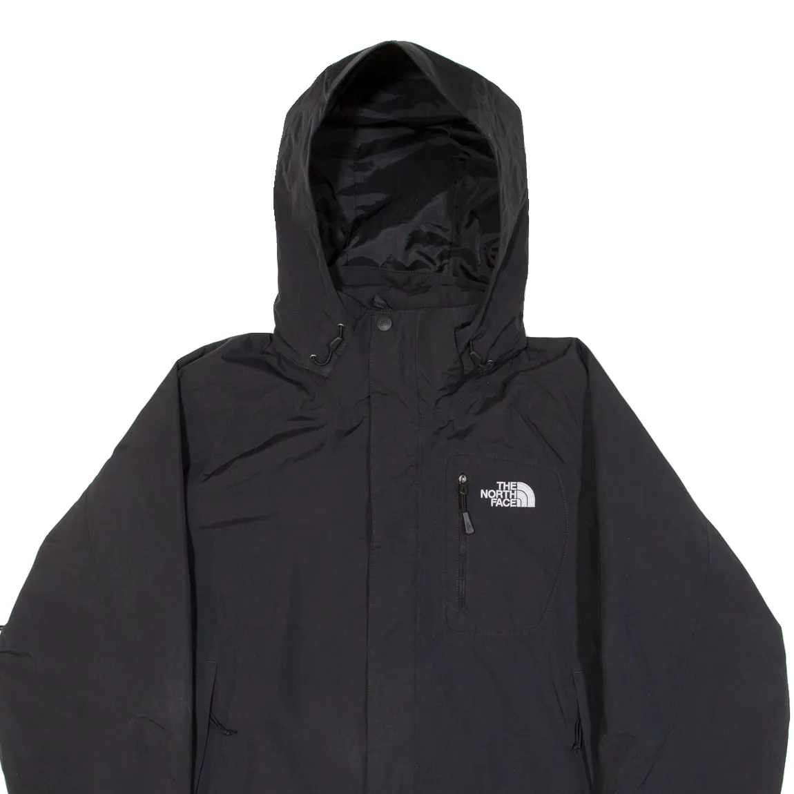 THE NORTH FACE Hyvent Mens Rain Jacket Black Nylon Hooded M