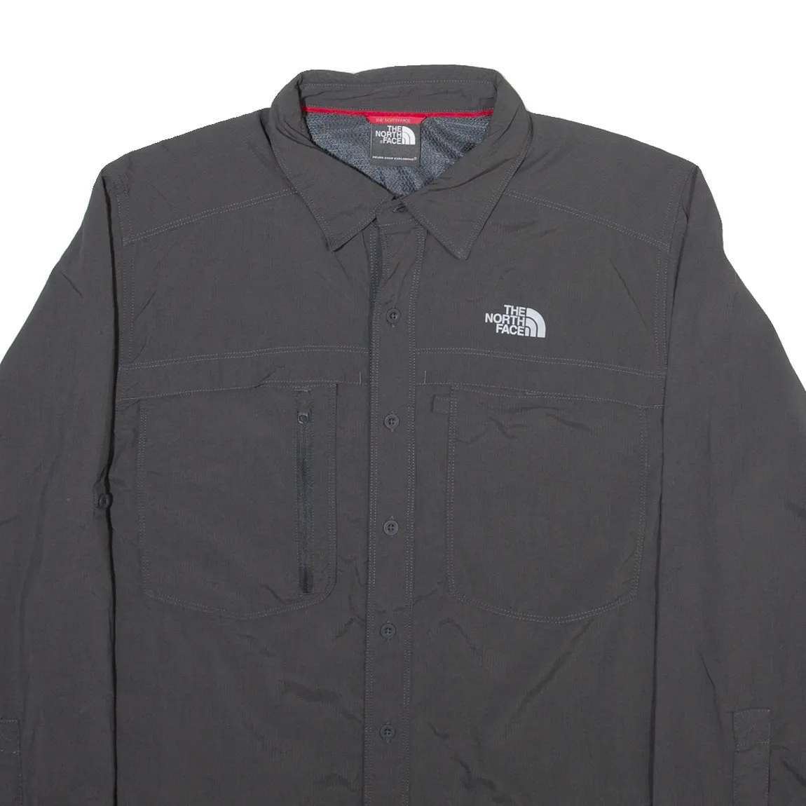 THE NORTH FACE Mens Plain Shirt Grey Long Sleeve S