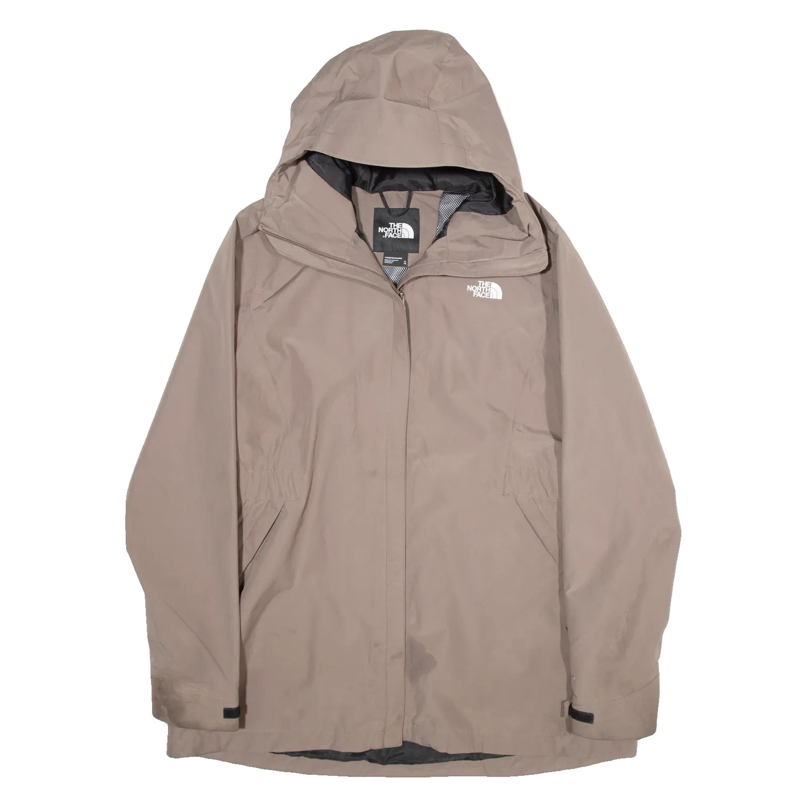 THE NORTH FACE Mesh Lined Womens Rain Jacket Brown Hooded XL