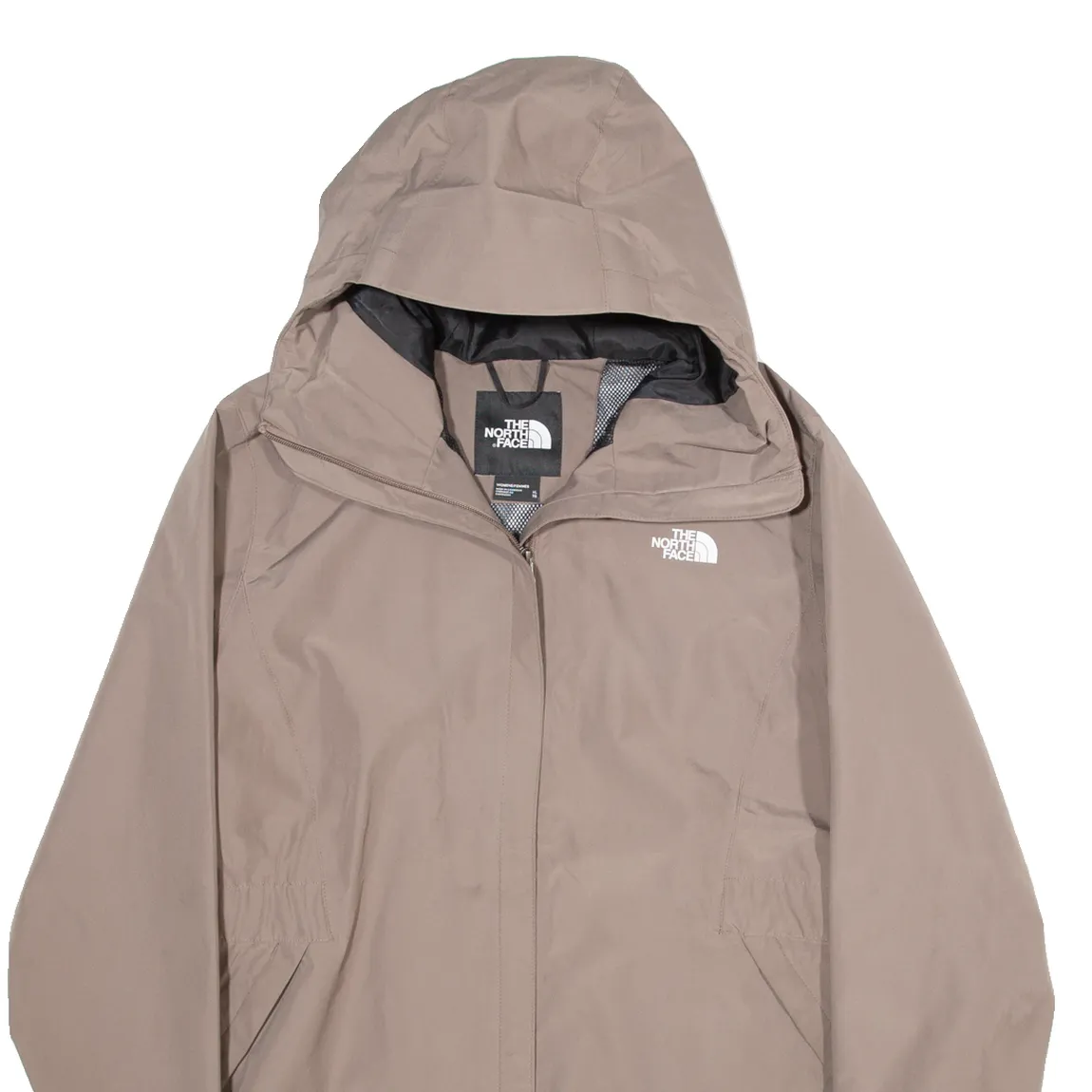 THE NORTH FACE Mesh Lined Womens Rain Jacket Brown Hooded XL