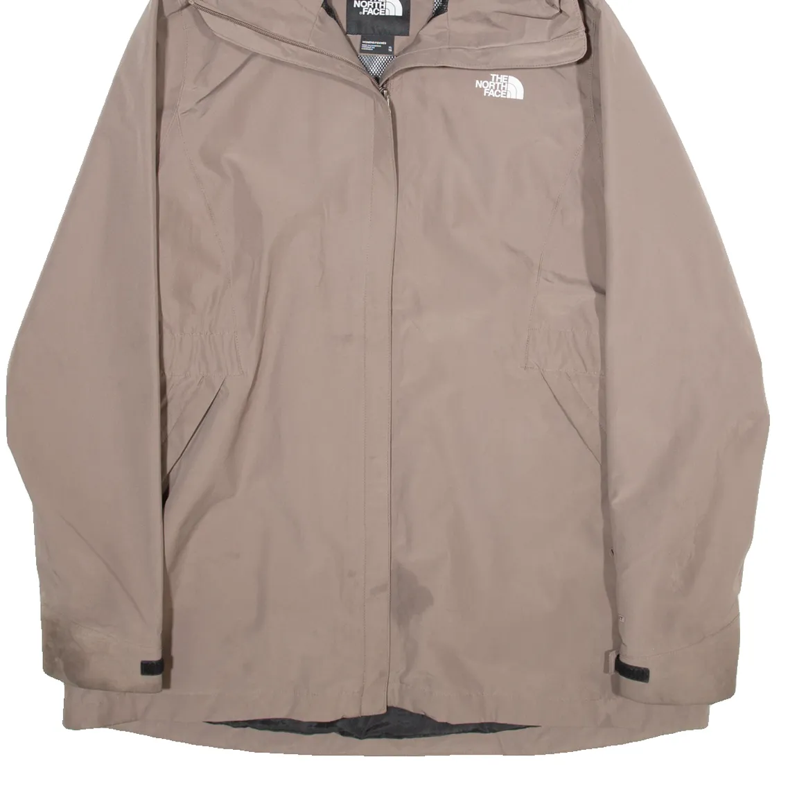 THE NORTH FACE Mesh Lined Womens Rain Jacket Brown Hooded XL