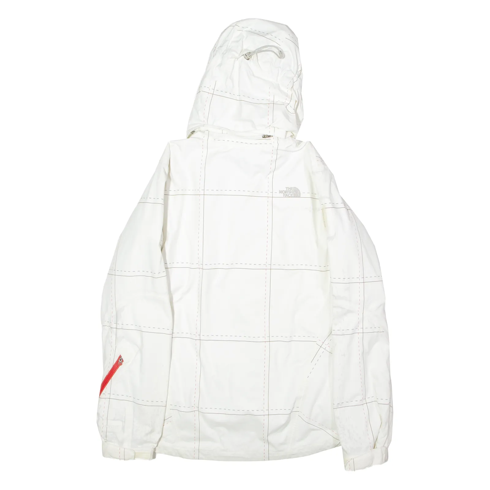 THE NORTH FACE Womens Ski Jacket White Nylon Hooded Check M