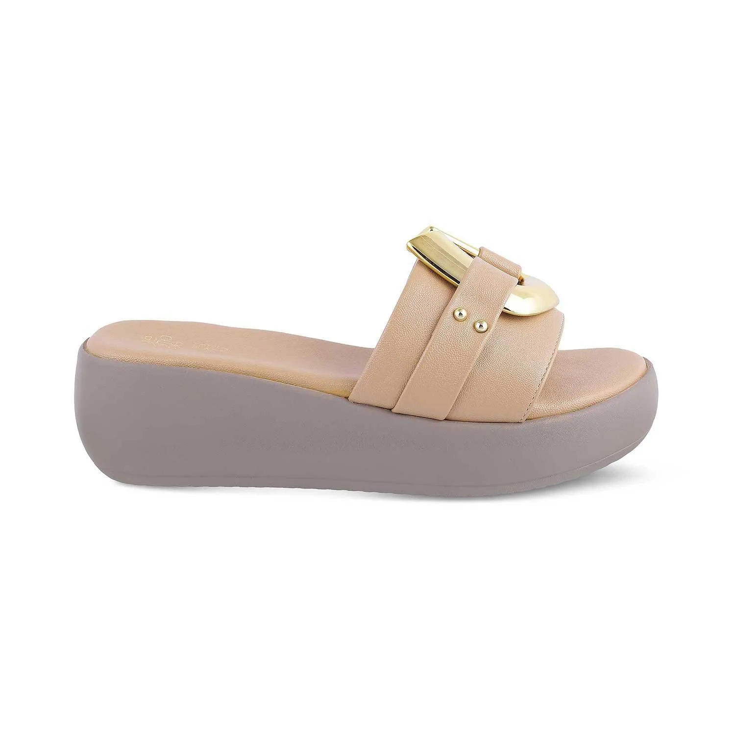 The Shorse Beige Women's Dress Wedge Sandals Tresmode