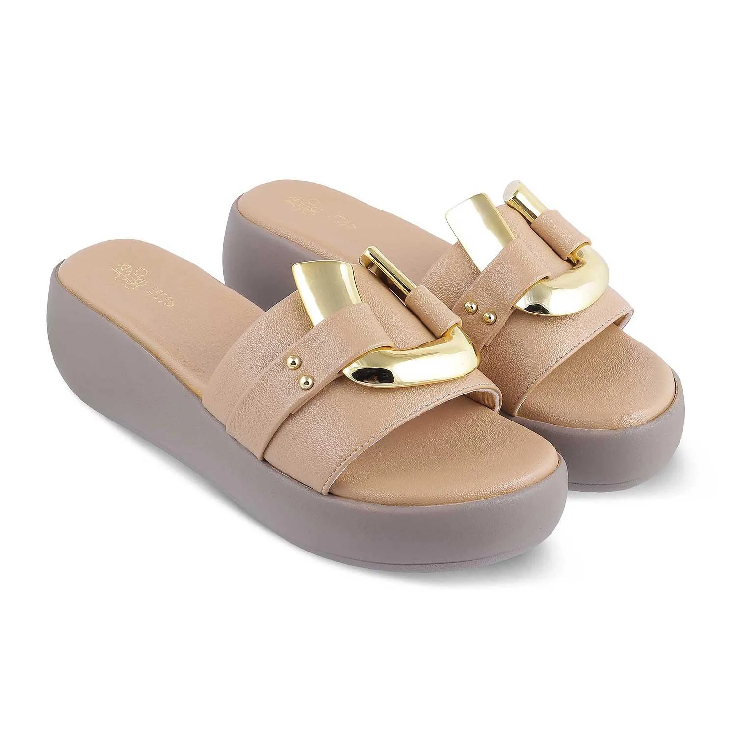 The Shorse Beige Women's Dress Wedge Sandals Tresmode